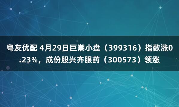 粤友优配 4月29日巨潮小盘（399316）指数涨0.23%，成份股兴齐眼药（300573）领涨