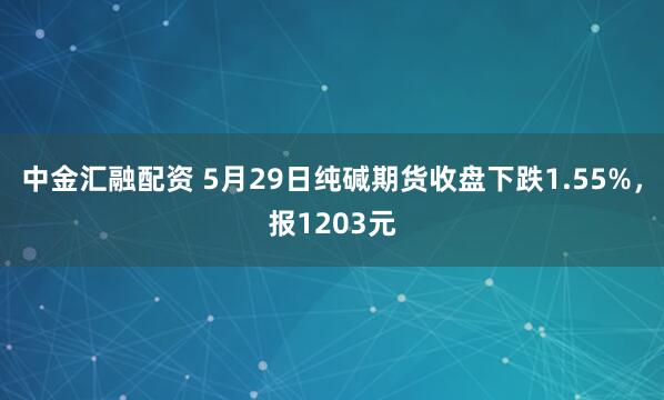 中金汇融配资 5月29日纯碱期货收盘下跌1.55%，报1203元