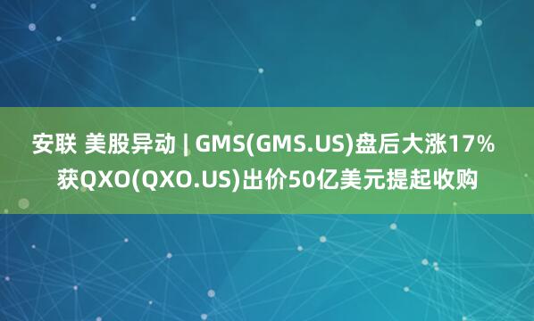 安联 美股异动 | GMS(GMS.US)盘后大涨17% 获QXO(QXO.US)出价50亿美元提起收购