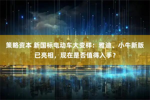 策略资本 新国标电动车大变样：雅迪、小牛新版已亮相，现在是否值得入手？
