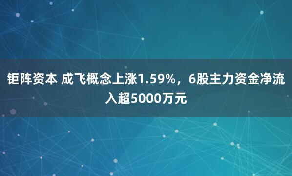 钜阵资本 成飞概念上涨1.59%，6股主力资金净流入超5000万元